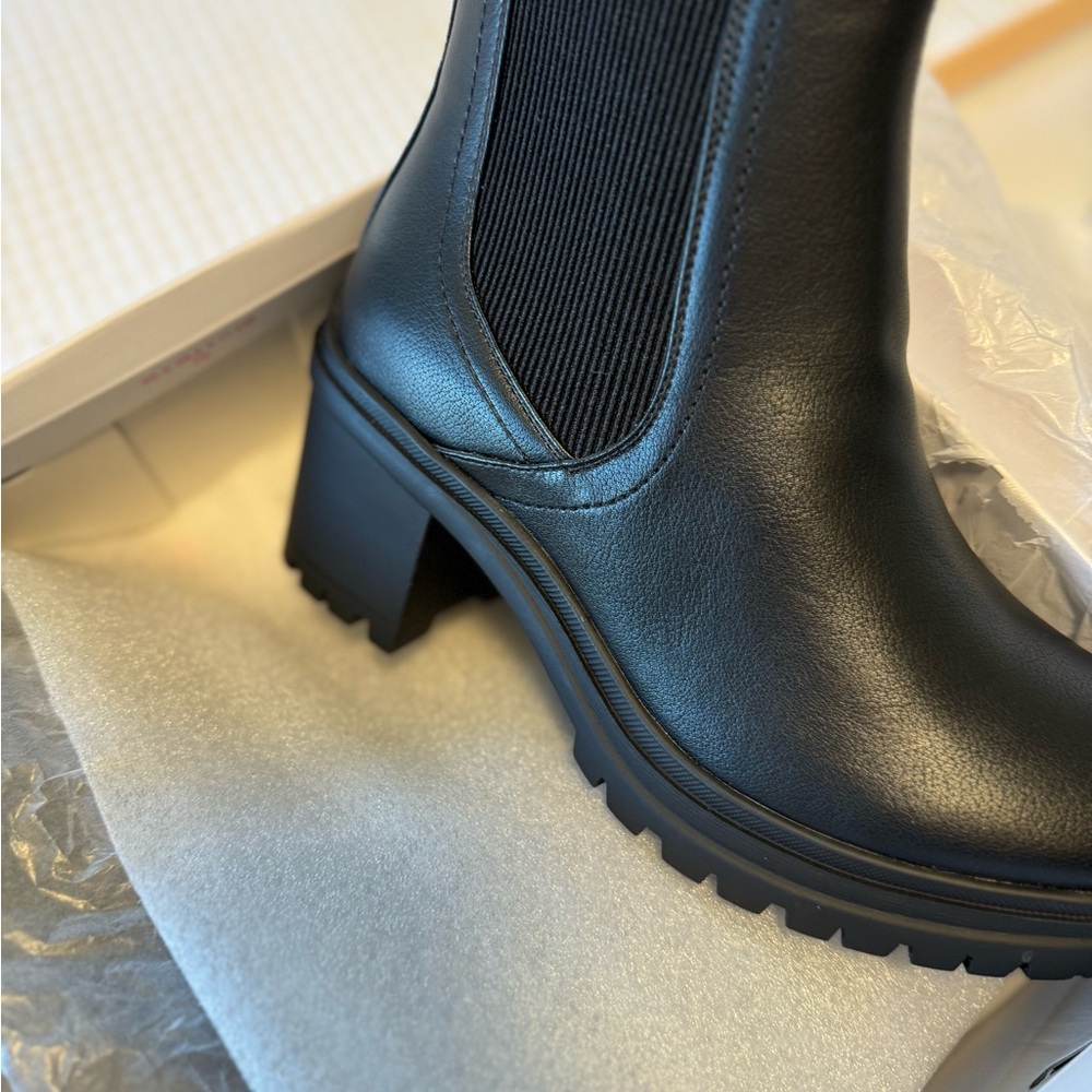 Black Vegan Leather Ankle Boots
